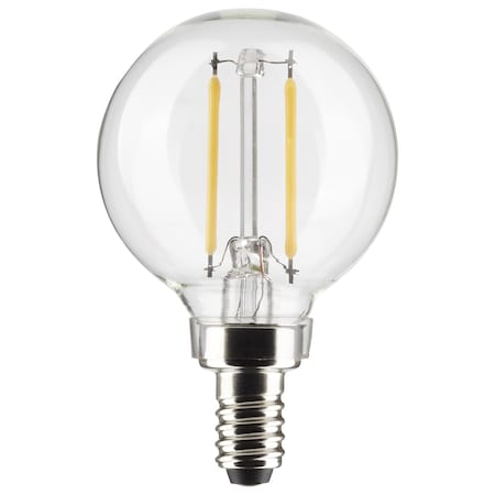 3 Watt G16.5 LED Lamp, Clear, Candelabra Base, 90 CRI, 400K, 120 Volts